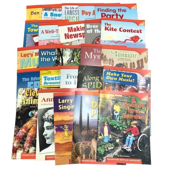 Houghton Mifflin Leveled Readers Lot of 25 Books Grades 1 to 5 EUC Homeschool - Picture 1 of 6